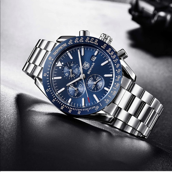 MENS LUXURY STAINLESS STEEL WATCH - Picture 3 of 4